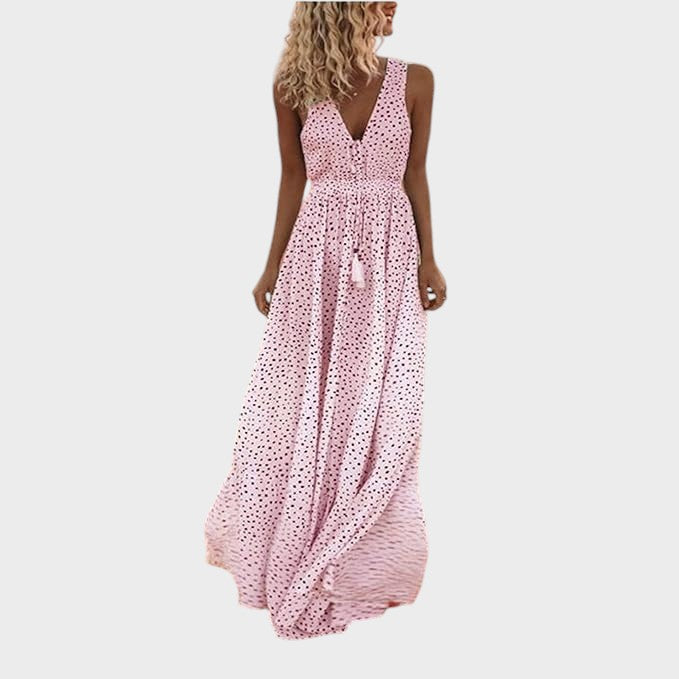 Kamila - Hosszú boho ruha holdmintával