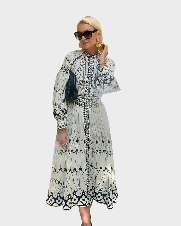 Mirabel - Elegáns ruha retro mintával