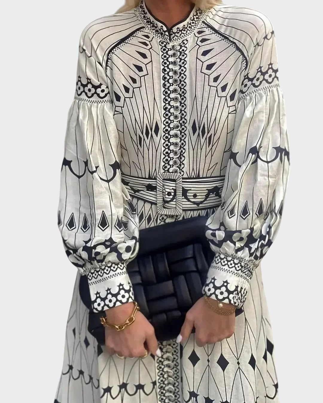 Mirabel - Elegáns ruha retro mintával