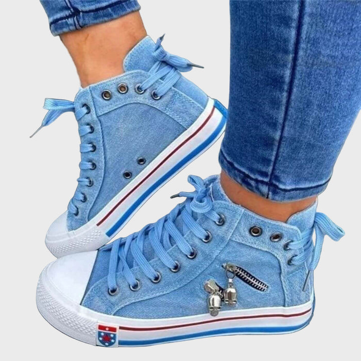 Hana - Női magas denim cipő