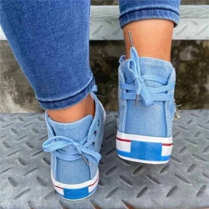 Hana - Női magas denim cipő