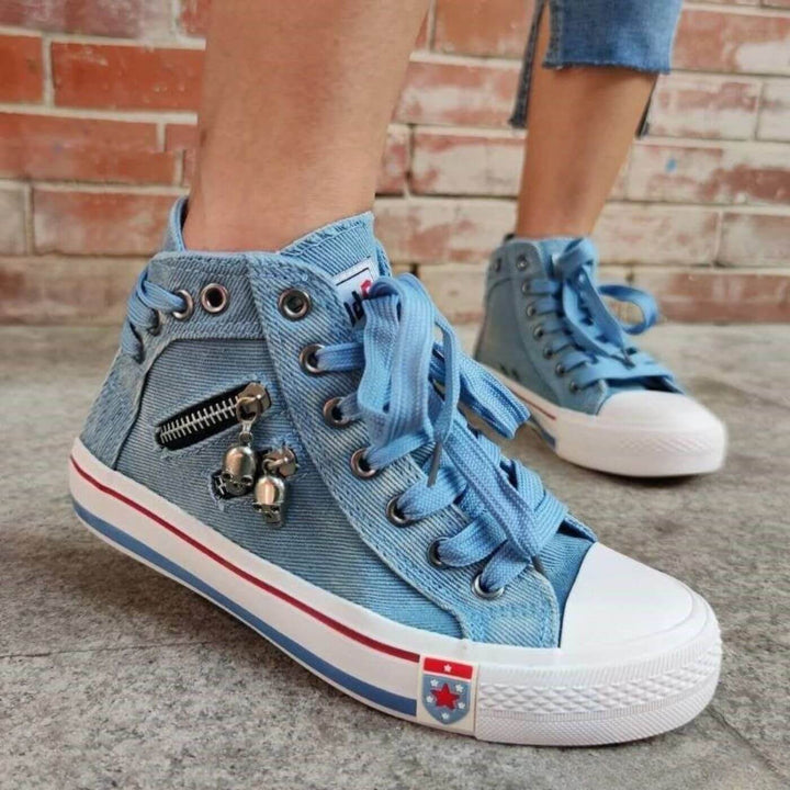 Hana - Női magas denim cipő