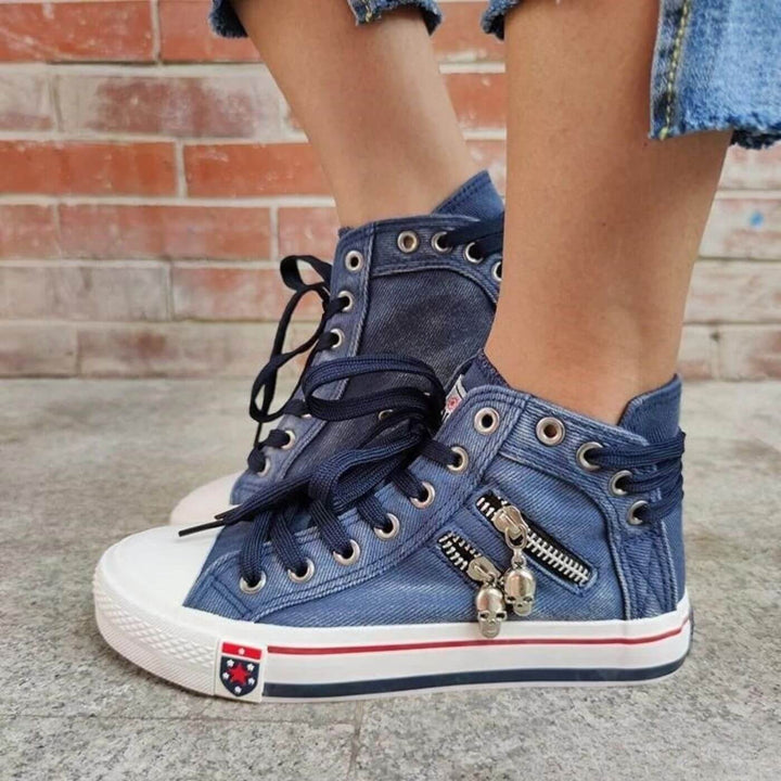 Hana - Női magas denim cipő