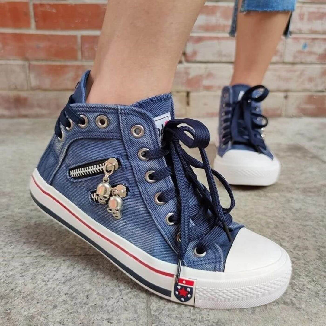 Hana - Női magas denim cipő