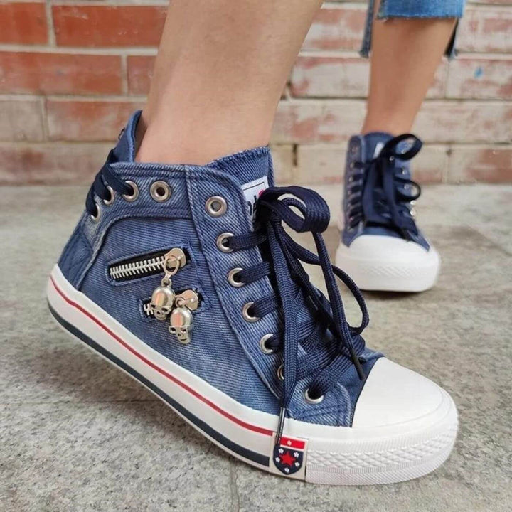 Hana - Női magas denim cipő