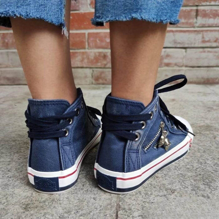 Hana - Női magas denim cipő