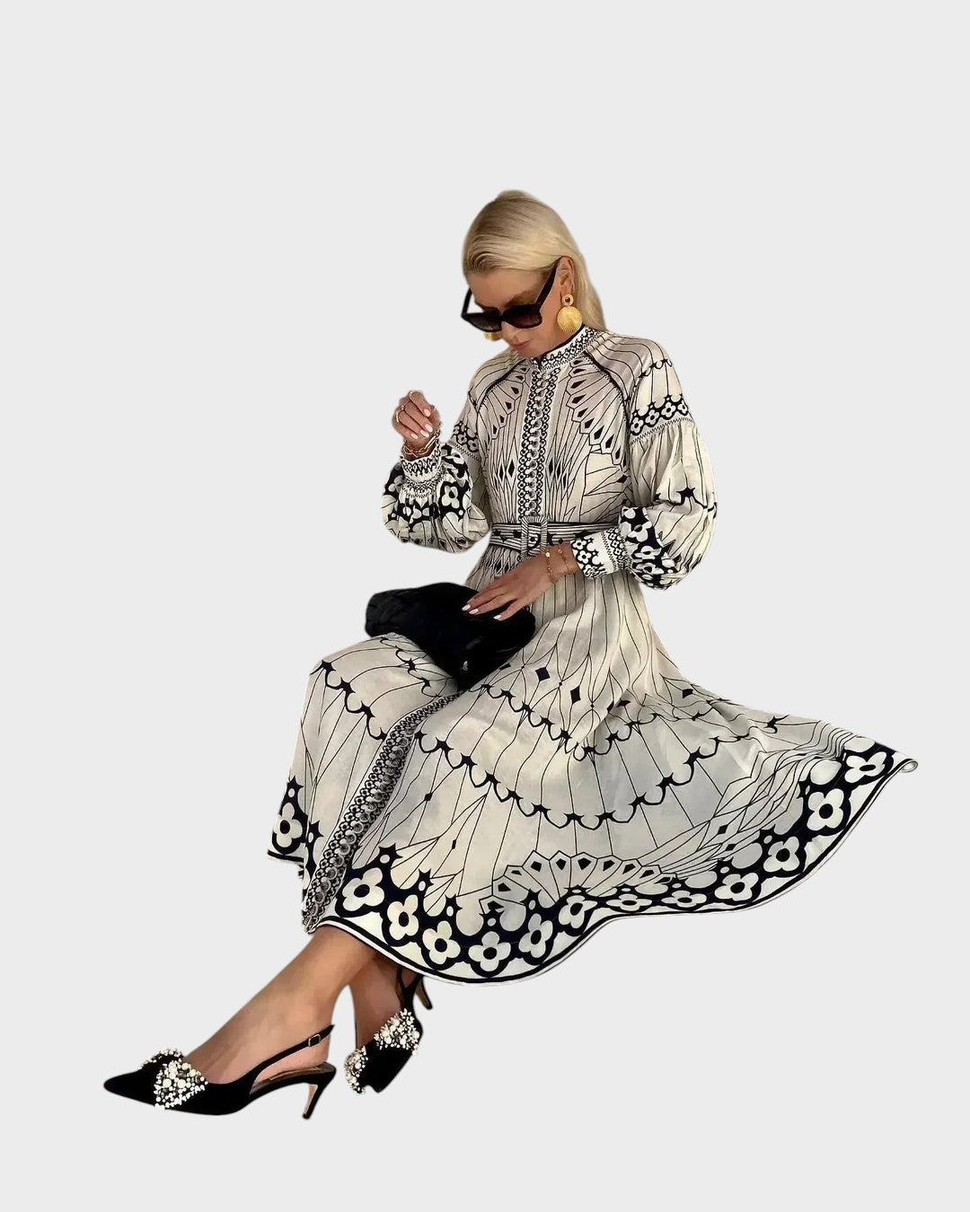 Mirabel - Elegáns ruha retro mintával