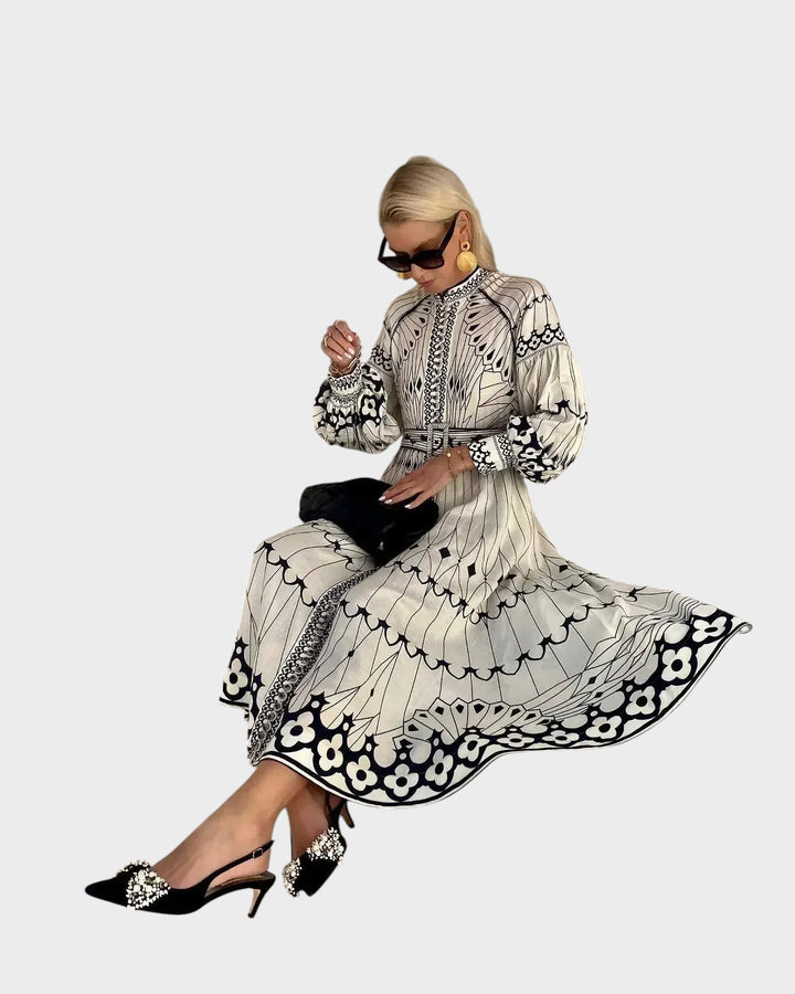 Mirabel - Elegáns ruha retro mintával