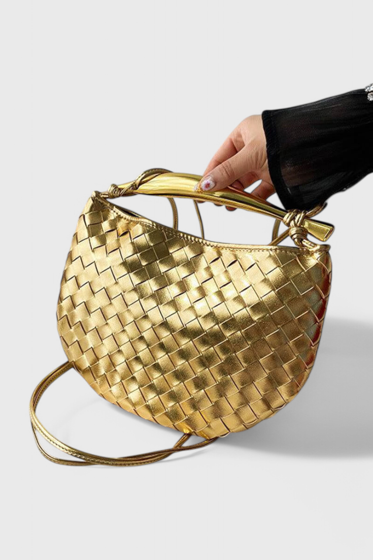 Gerda Bolso Woven táska arany fogantyúval