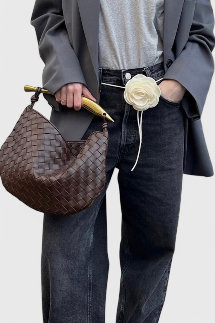 Gerda Bolso Woven táska arany fogantyúval