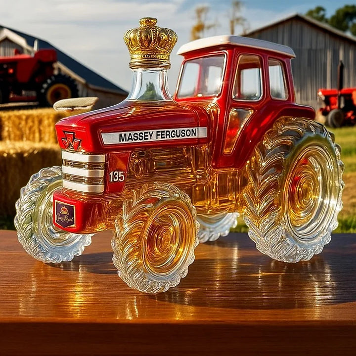 Traktor formájú üveg whisky