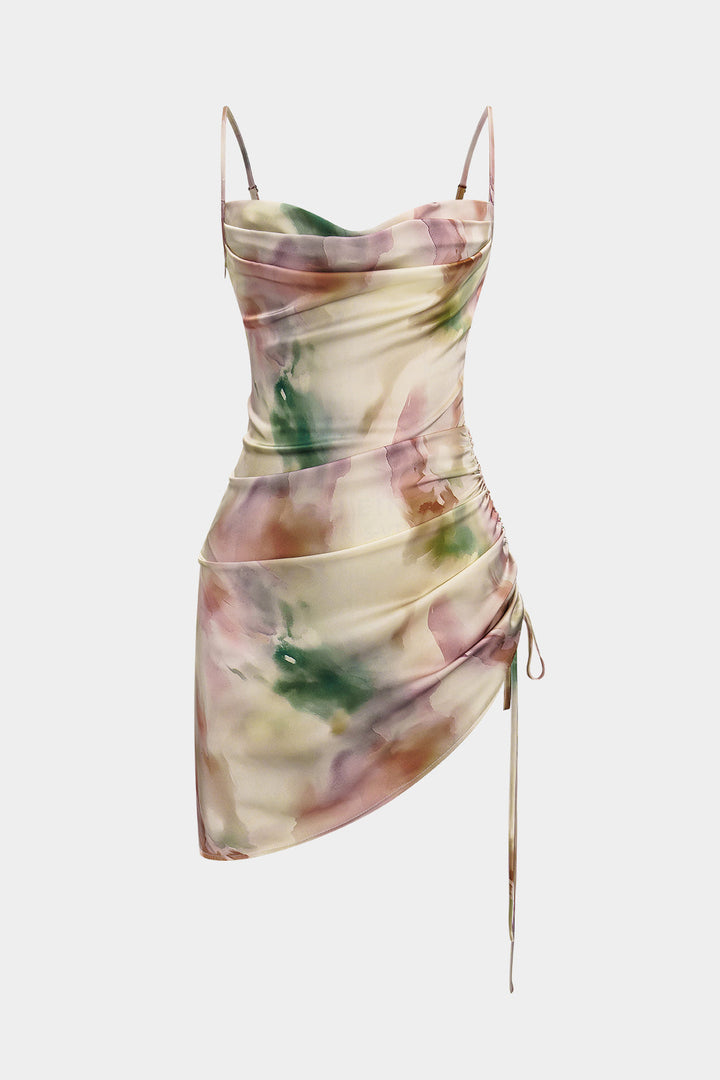 Božena – Kivágott mini ruha tie-dye mintával
