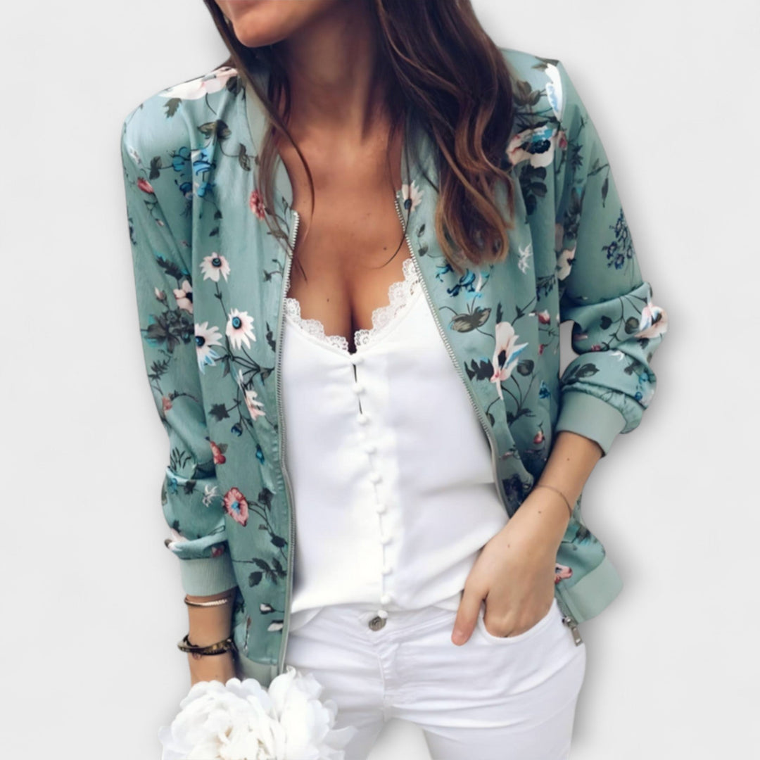Andrea - Elegáns kabát virágmintával