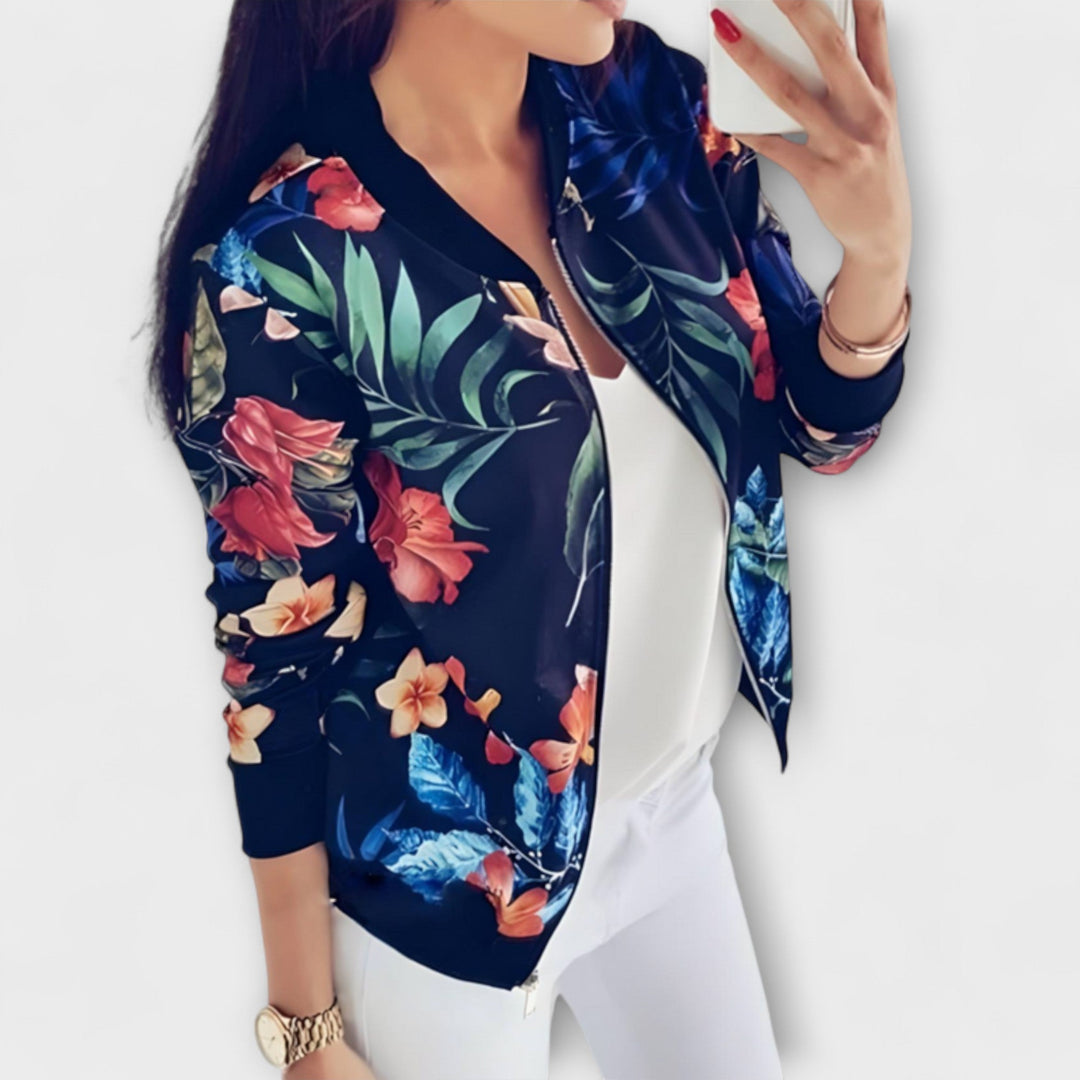 Andrea - Elegáns kabát virágmintával