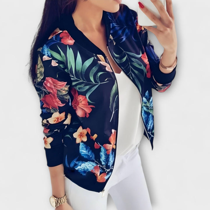 Andrea - Elegáns kabát virágmintával